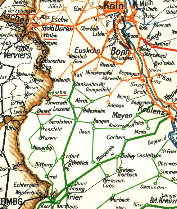 Streckenkarte Linke Rheinstrecke