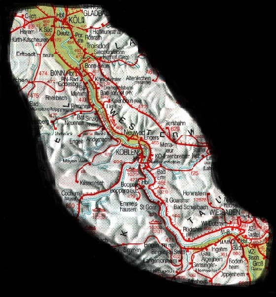 map of Left Rhineroute
